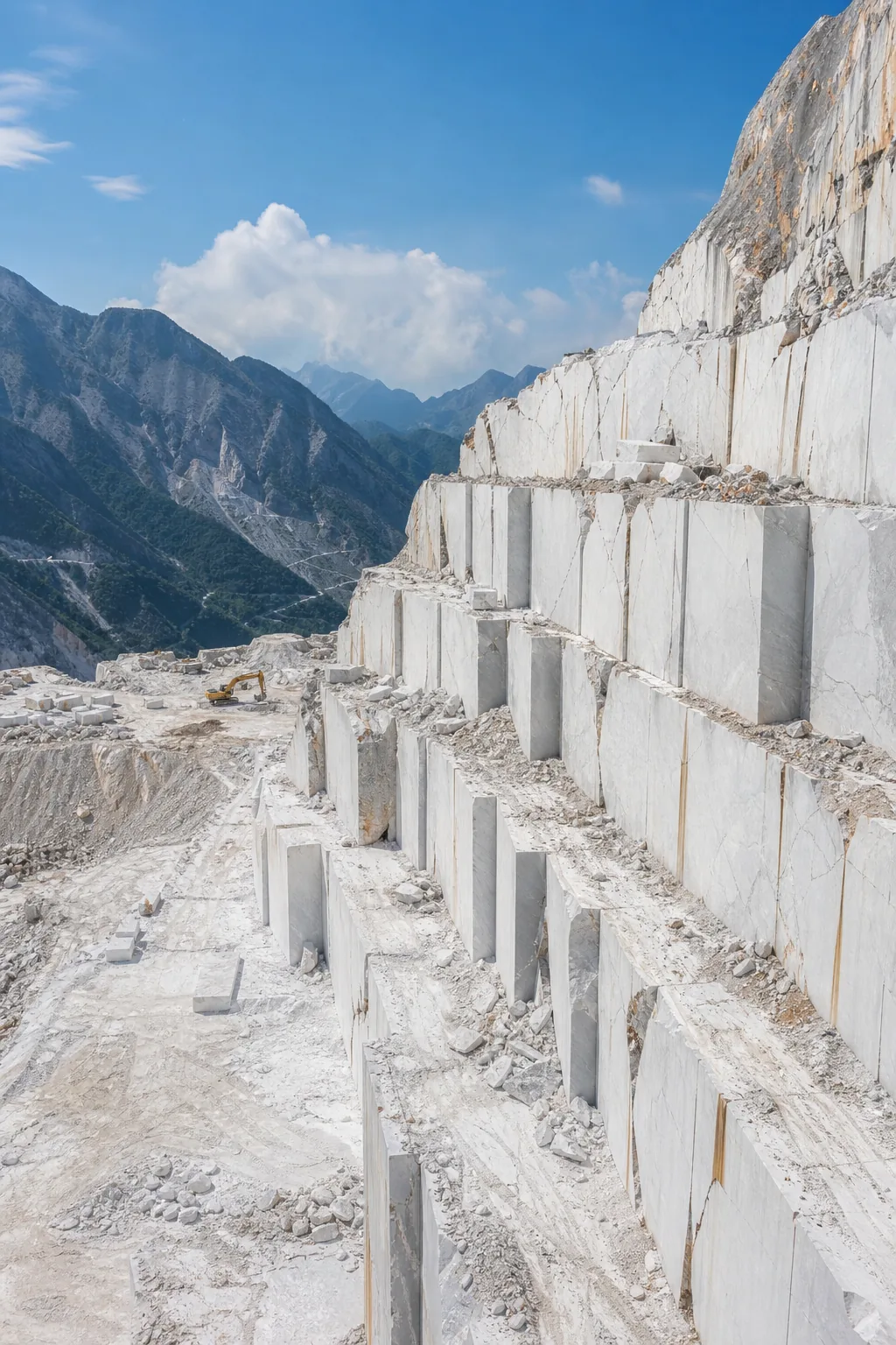 Cava di marmo con blocchi estratti gestiti dal software iBlocky